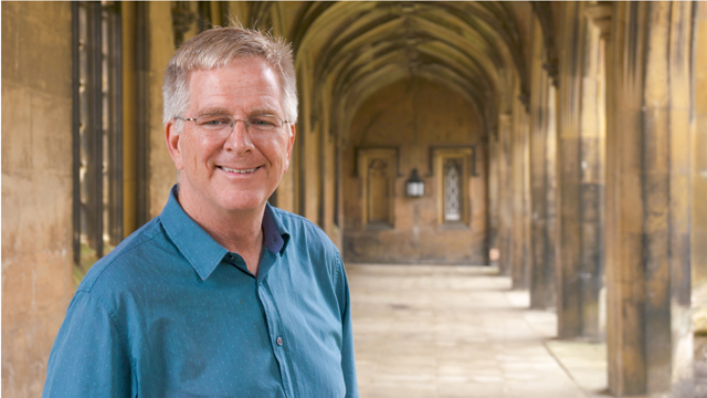 Rick at Cambridge University's Trinity College in Cambridge, England